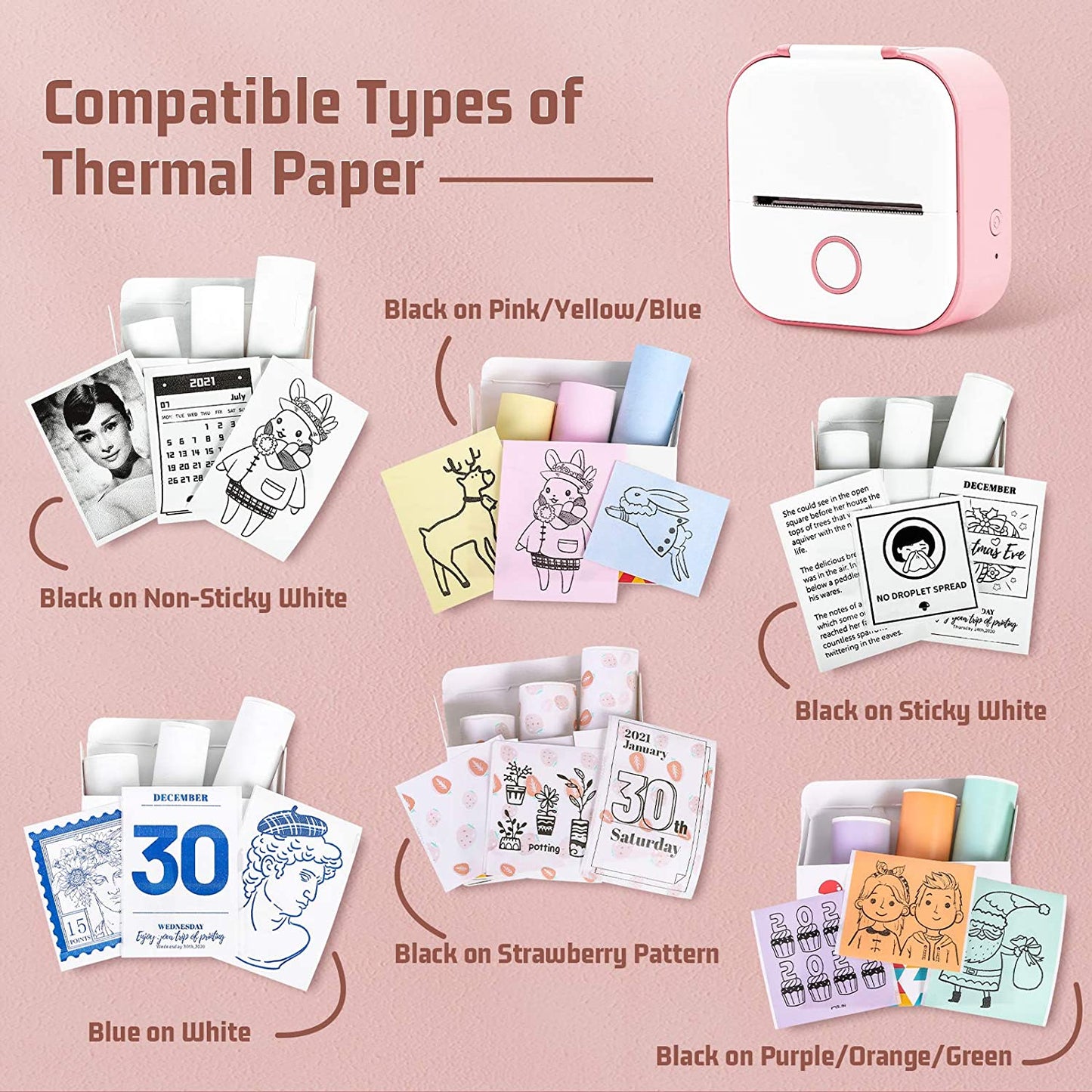 Sticker-Paper Refills for T02 Inkless Printer